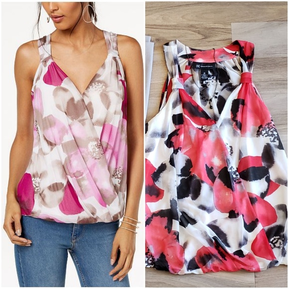 INC International Concepts Tops - I.N.C. Printed Surplice-Neck Top